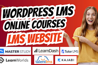 build responsive wordpress lms website with tutorlms, learndash, or masterstudy
