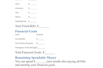 create a clean and custom monthly budget tracker