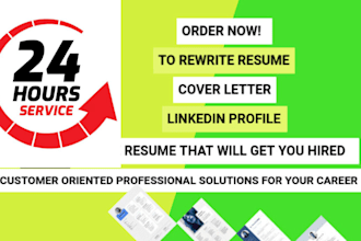 provide professional resume writing, cv, cover letter and linkedin services