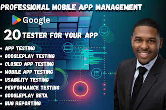 provide 12 app testers or 20 testers for google play closed testing user testing