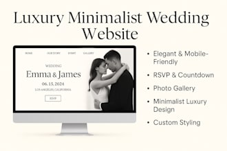 design a stunning wedding website for digital invitation, rsvp website