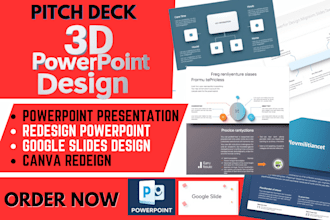 design business powerpoint presentation, investor pitch deck, canva design
