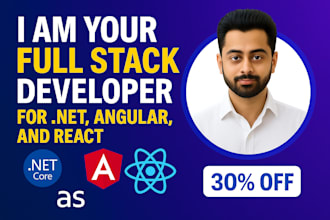 be your full stack developer in asp dotnet, react and angular for custom website