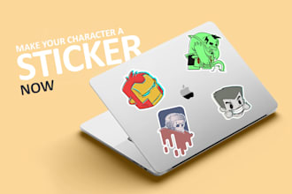create custom cartoon character art stickers