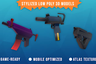 create stylized low poly 3d models for games and mobile apps