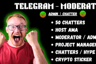 be your telegram community manager or blockchain projects