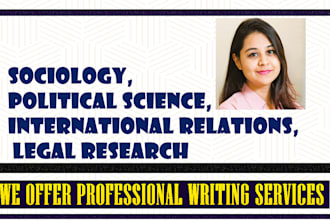 write political science, sociology, legal research
