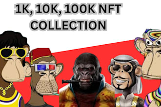 create unique nft art, nft collection metadata, 1k, 10k, 100k, solana