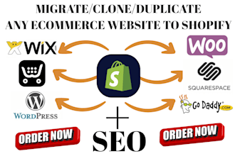 migrate your ecommmerce website to shopify migrate wix, ecwid, square to shopify