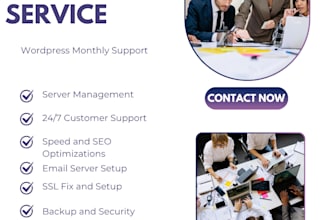 provide monthly wordpress website maintenance and support