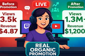promote your twitch kick channel and bring in organic live viewers