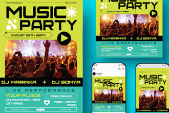 design attractive party flyer club dj hip hop flyer elegant music concert flyer