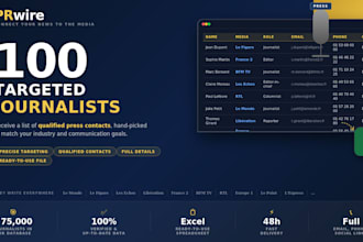 provide 100 targeted french journalists and media contacts