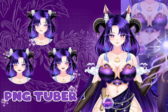 create cute anime pngtuber model giftuber png tuber in vtuber art anime style