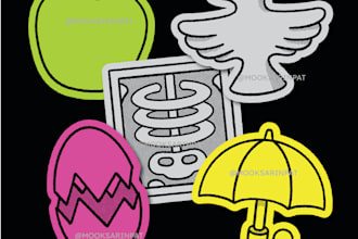 create retro, clean, screen printed style illustrations