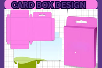 create card game box design, box mockup, box illustration