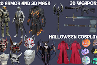 sculpt custom 3d printable cosplay masks, helmets, and halloween props