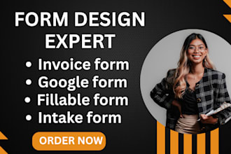 create invoice receipt fillable pdf, order and intake form design