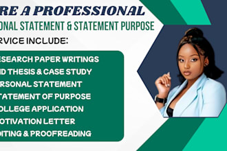 proofread and edit any personal statement, statement of purpose, admission essay