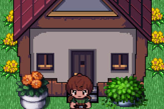 create pixel 8 bit or 16 bit character sprite for rpg maker pixel game asset