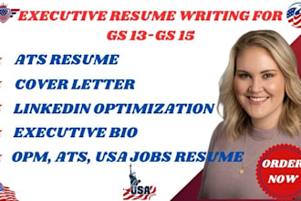 write an executive federal resume tailored for USA jobs and senior roles