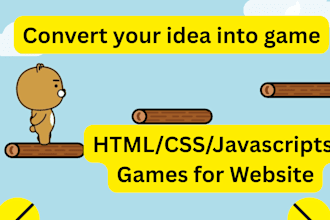 develop HTML, CSS, and javascript games for website