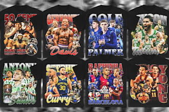 create 90s style vintage bootleg rap graphic tee design