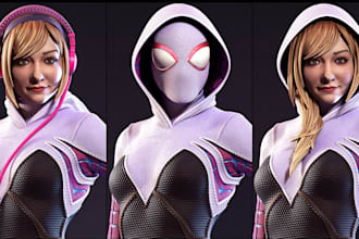 create 3d character, rigged and animation in blender, maya, zbrush, ue5, cc4
