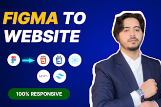 convert figma to HTML, react, or tailwind responsive website