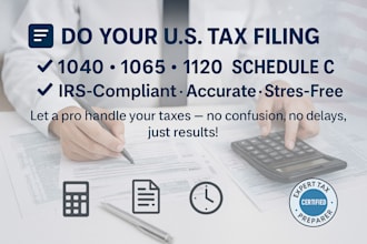 do your US taxes filing form 1040, 1065, 1120, schedule c