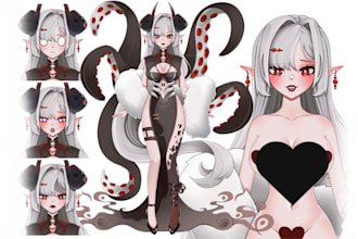 draw character vtuber model art character design fan art rig live2d anime style