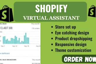 manage shopify store website  virtual assistant promotion