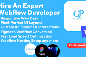 do webflow landing page, figma to webflow, responsive webflow, webflow developer