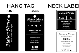 do hang tag and neck label design for clothing brand