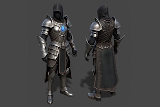sculpt 3d armor,  3d helmet, 3d weapon, knight armor, cosplay model, 3d printing