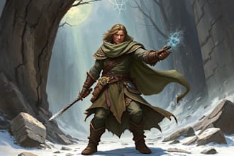 draw dnd character art, fantasy illustration or concept art