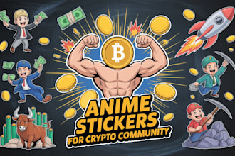 design crypto animated telegram stickers for your crypto project in 12 hours