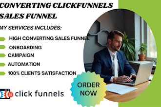 setup a high converting salesfunnel in clickfunnels, gohighlevel landing page