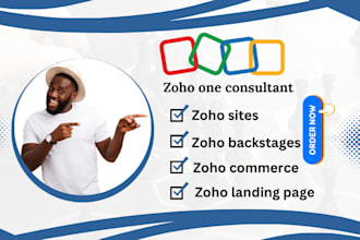 design zoho sites, zoho commerce, trainer central, zoho backstage, landing page