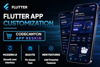 do android app reskin and customize codecanyon flutter app