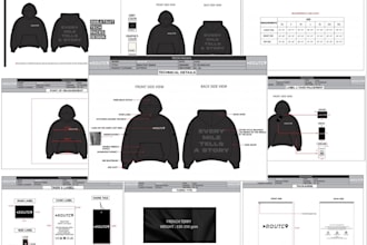 create tech pack and flat sketches for your fashion design