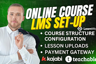 setup kajabi teachable thinkific podia ispring moodle online course  seo website