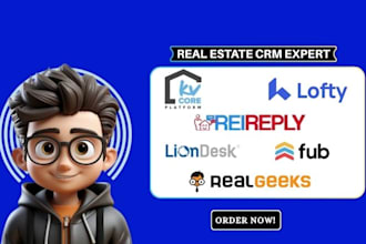 set up lofty crm, kvcore, follow up boss idx website
