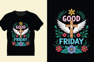 create typography christian minimalist vintage tshirt design