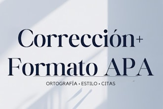 proofread your thesis or academic article in spanish following apa
