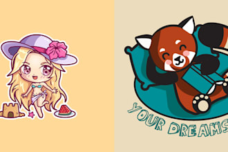 create a cute kawaii character logo for your business