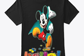 create a big smiling mickey mouse waving hello