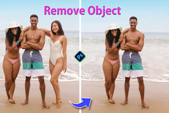 add or remove object, text and logo in photoshop