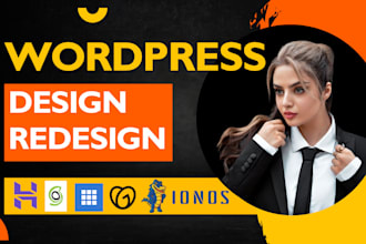 design wordpress website on hostinger, godaddy, bluehost, siteground, ionos
