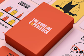 design card game, board game, flash card, card box mockup, rule book design
